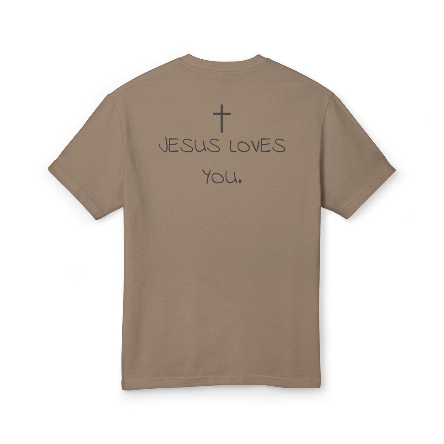 Camiseta oversize lavada con la frase "Jesús te ama"