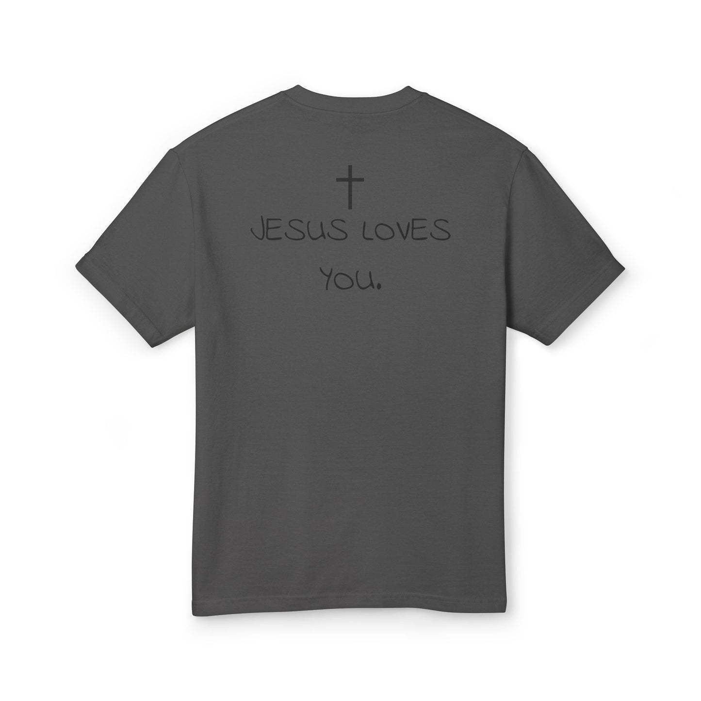 Camiseta oversize lavada con la frase "Jesús te ama"