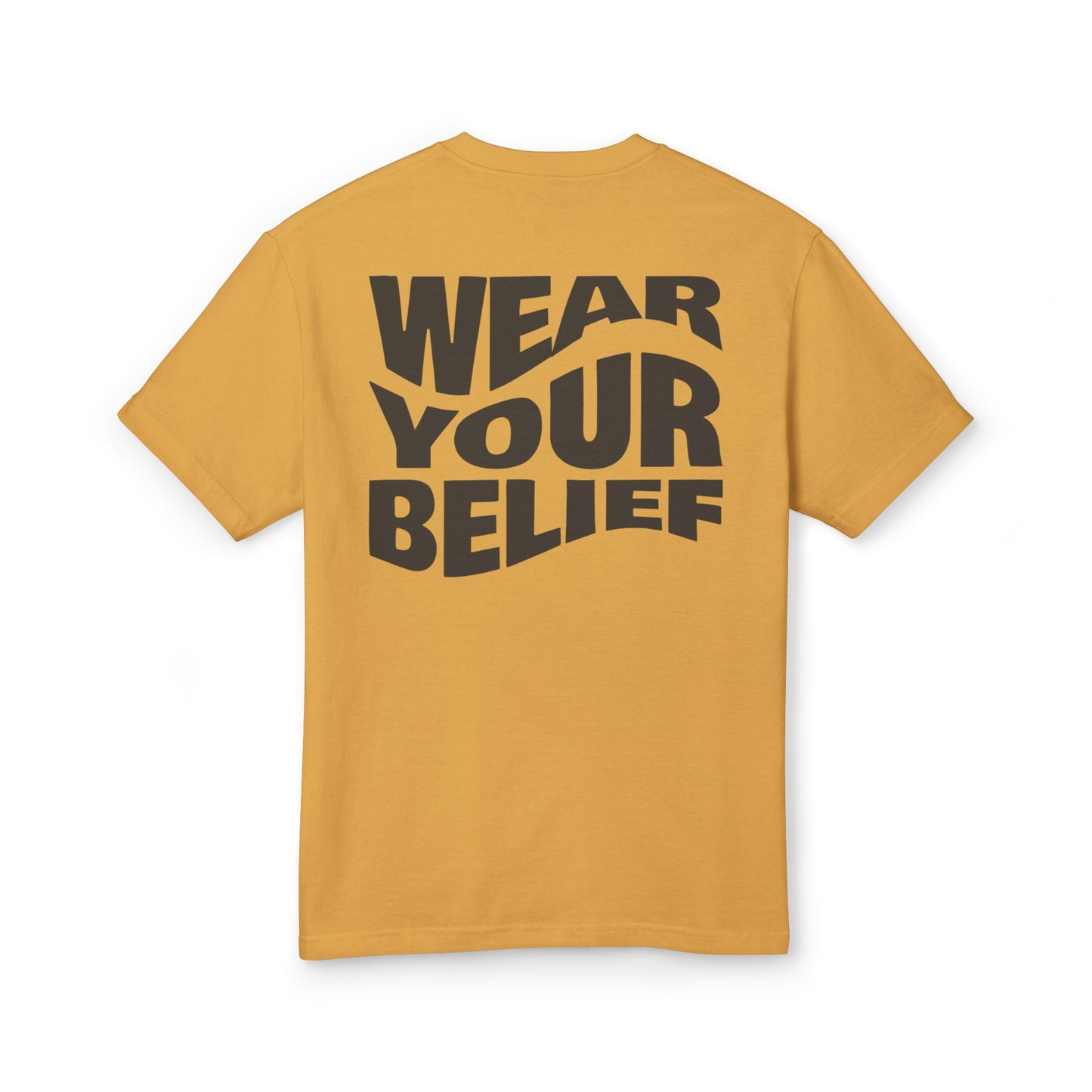 Camiseta lavada de peso pesado "Wear Your Belief"