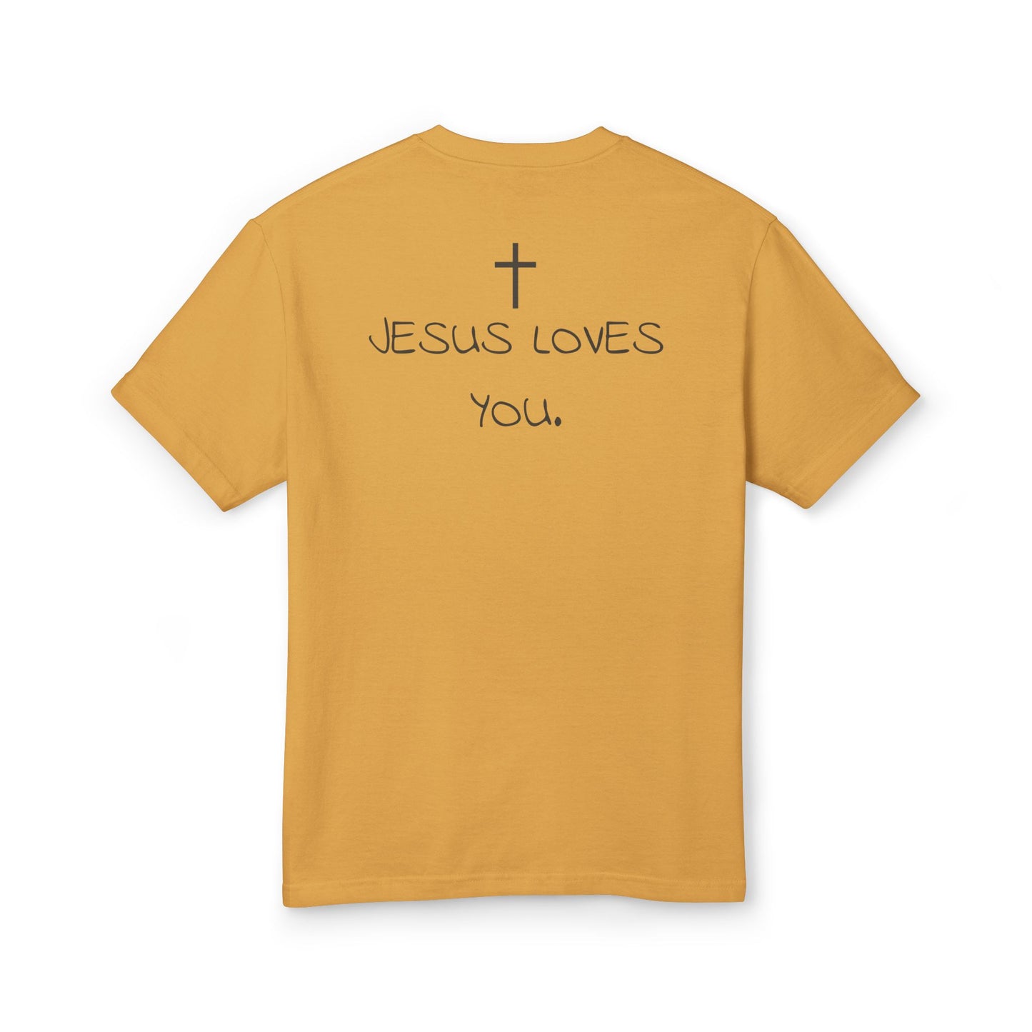 Camiseta oversize lavada con la frase "Jesús te ama"